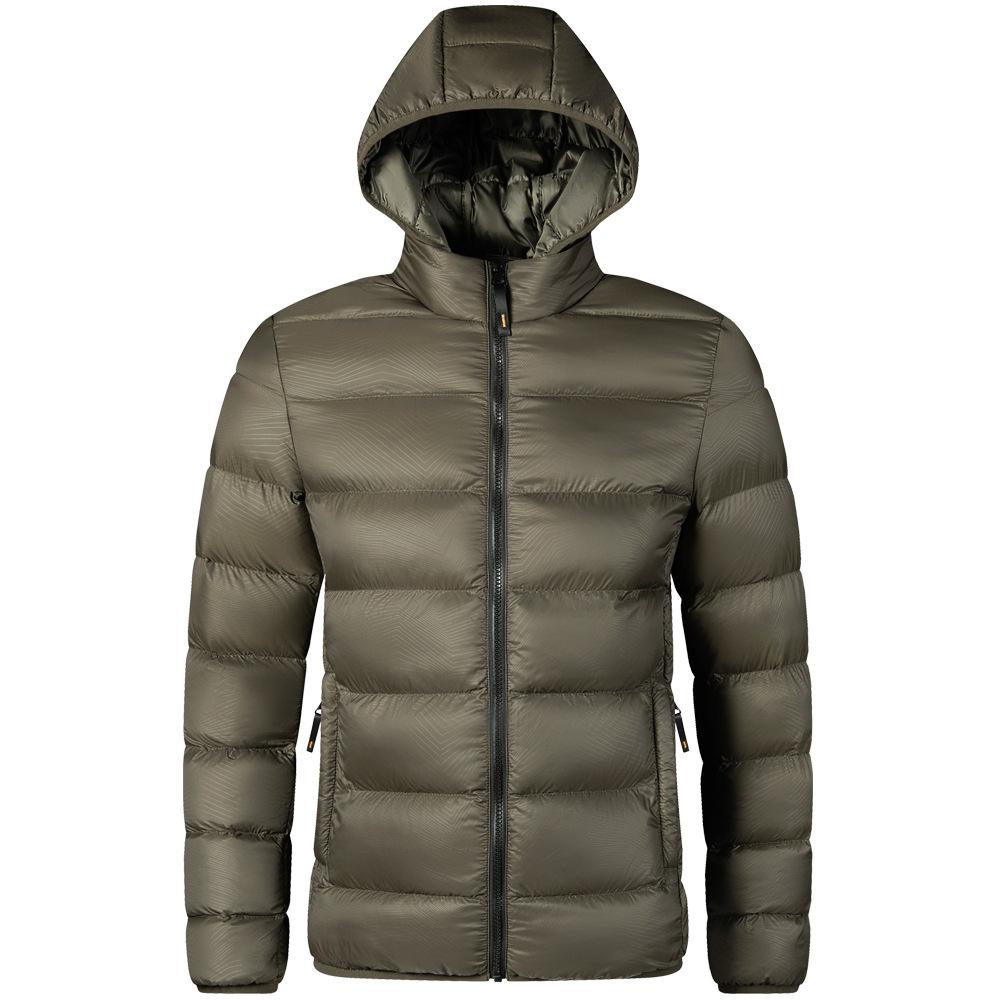 Men's Autumn and Winter Hooded Jacket Lightweight Cotton Jacket