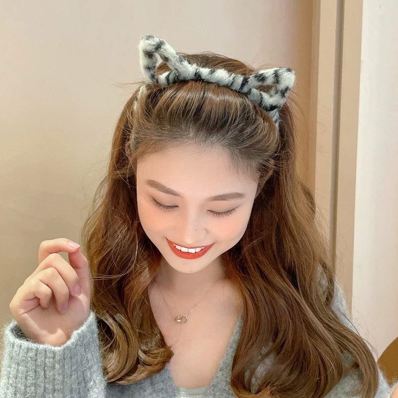 Women Cat Ears Hairbands Plush Headband for Girls Children Soft Hair Accessories Cute Hair Hoop Kids Headdress