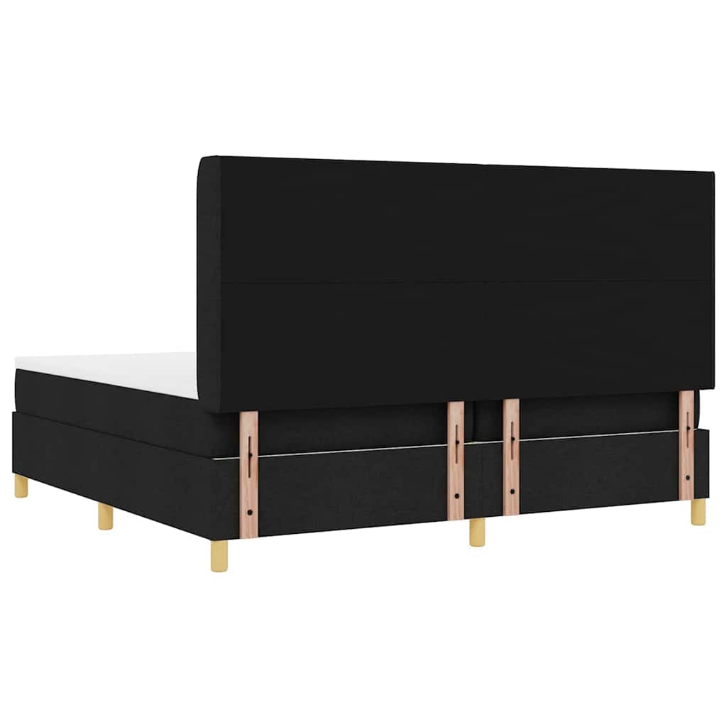 Boxspring Bed with Headboard Black 200 x 200 cm Fabric