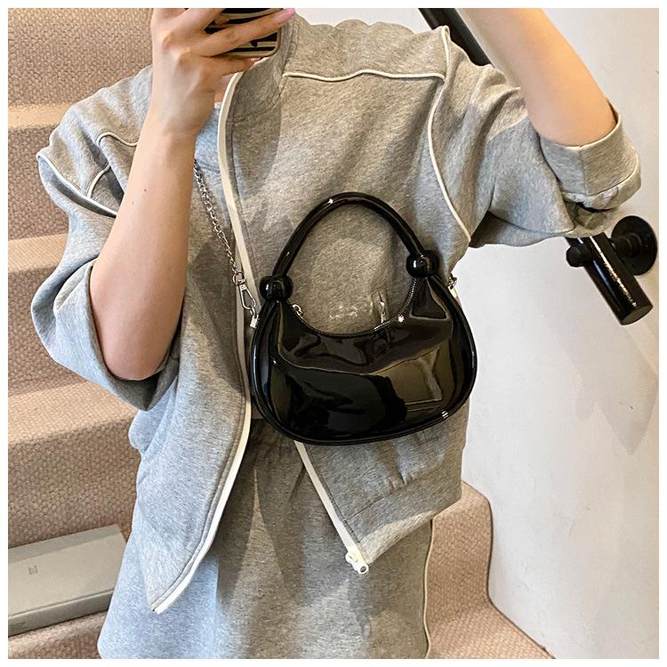 Handbag simple fashion versatile shoulder messenger bag new high-end fashion glossy bag women's bag