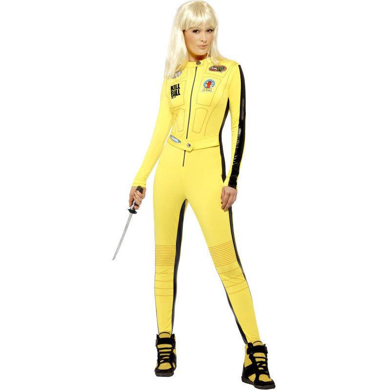 Halloween Sexy Jumpsuit, Pole Dance Jumpsuit, Yellow Racing Girl Cheerleading