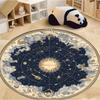 Compass Print Round Area Rug Bedroom Kitchen Mat Washable Indoor Floor Accent Bathroom Carpet Living Room Home Office Hallway