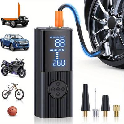 6000/9000 mAh Bezdrôtová automobilová vzduchová pumpa Inteligentná prenosná Cestovná núdzová elektrická vzduchová pumpa pre vozidlá Automobilové potreby Hustič pneumatík