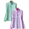 Foreign Trade Summer Women Plus Size Outdoor Sports Running Quick-Drying Patchwork Breathable Mesh Pullover Half Zipper Long Sleeves Shirt 827