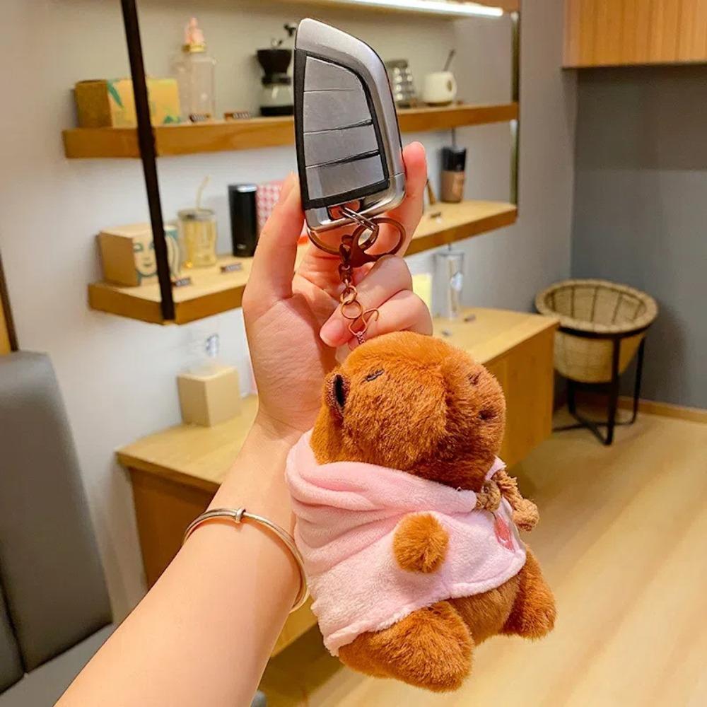 Small Size Simulation Doll Capybara Plush Pendant Cute Plush Toy Keychain  Birthday Gift