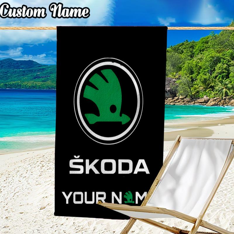 Custom Name ŠKO-DA Beach Towel - Soft, Ultra-Absorbent Microfiber, Lightweight, Perfect for Beach, Parties, Travel, Camping