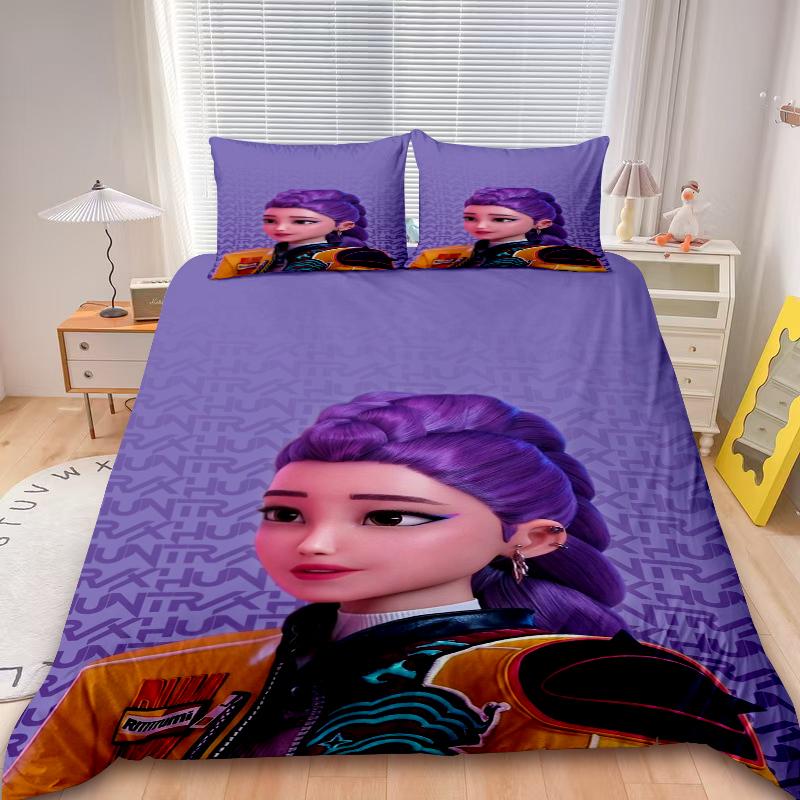 Set Copripiumino per Bambini D-Demon H-Hunters Set Biancheria da Letto K-pop Copripiumino Singolo King con Federa Regali per Bambini Decorazioni