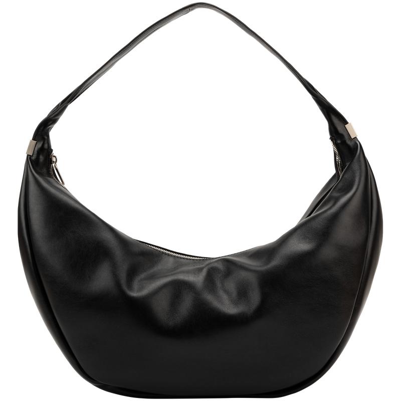 

Calvin Klein Fashionable Commuter Retro Pleated Underarm Bag Crescent Bag Women Shoulder Bag Space-Black 4F3009G-UB1 UB1-Space Black