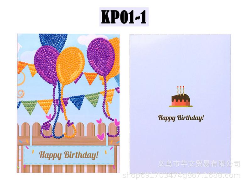 New Diamond Painting Greeting Card Diy Creative Birthday Gift Wishing Greeting Card Set Cartoon Rubik S Cube Diamond Handmade Greeting Card KP01-1