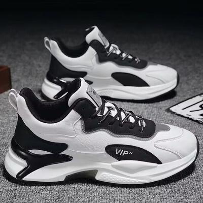 Autumn New Breathable White Men's Shoes, Trendy and Versatile Thick-soled Sports and Casual Running Shoes for Men H259
