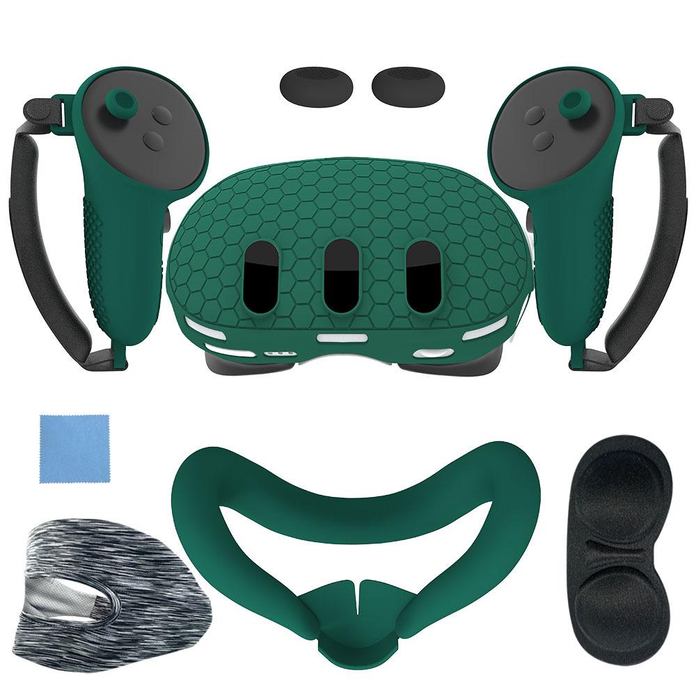 Meta Quest 3 Silicone Protective Case: 7-Piece Set for Controller & Host - Anti-Slip, Anti-Drop VR Accessories