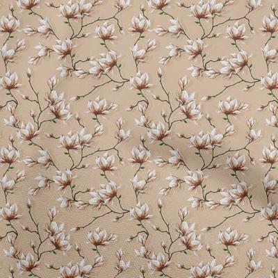 Cotton Flex Light Brown Fabric Floral Diy Clothing Quilting Fabric Print Fabric By Yard 40 Inch
