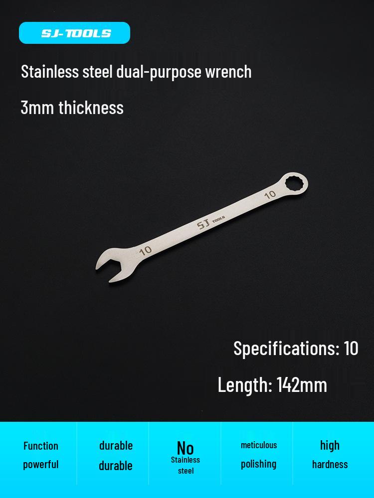 Shangjiang Reversible Ultra-Thin Stainless Steel Open-End Wrench for Auto Repair