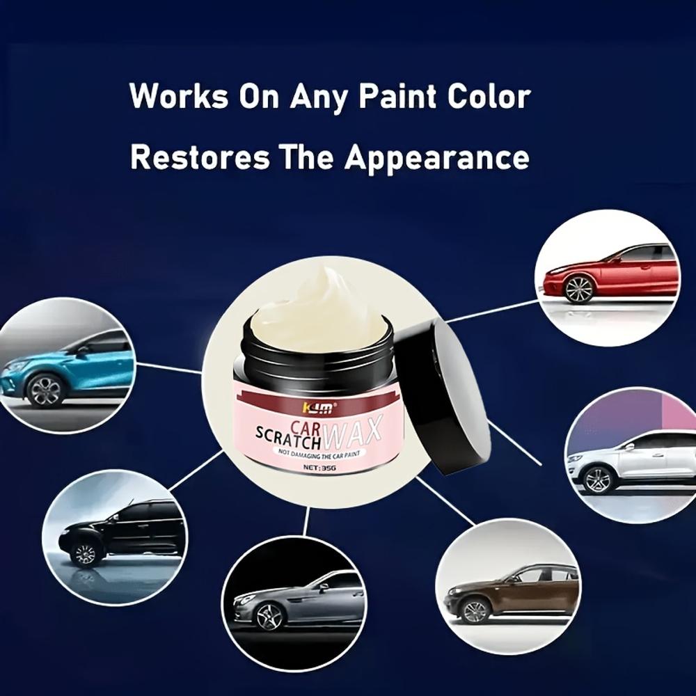 Car Scratch Repair Wax - Durable Ceramic Coating Technology, Removes Paint Scratches and Restores Shine, Compatible with Various