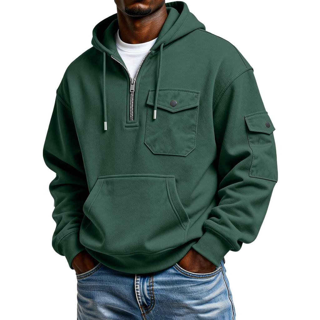 Men's Solid Color Sweatshirt Hoodie Men's Sports Large Size Casual Sweatshirt
