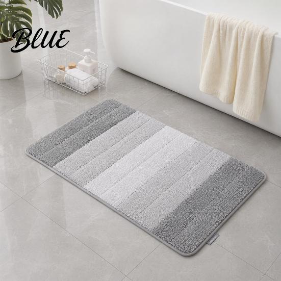 Washable Plush Floor Mat Water-absorbent Rug Quick Color Bathroom Mat Gradient Dry Absorbent Rug Anti-Slip