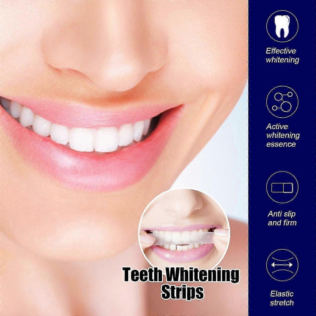 7Pcs Teeth Whitening Strips for Sensitive Teeth, Teeth Whitener, Peroxide Free, Deep Stains Removal, Enamel Safe Non-Slip Dry Strip Technology for Whi