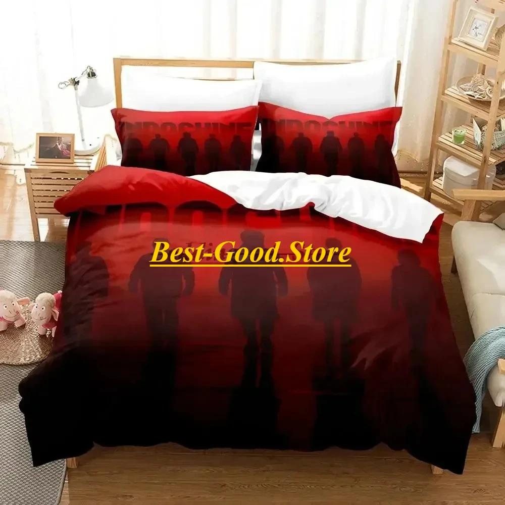 Logo Indochine Rock Bedding Set Duvet Cover Sheet Printed Bed Set Pillowcase Bed Full Queen King Size Comforter Bedroom