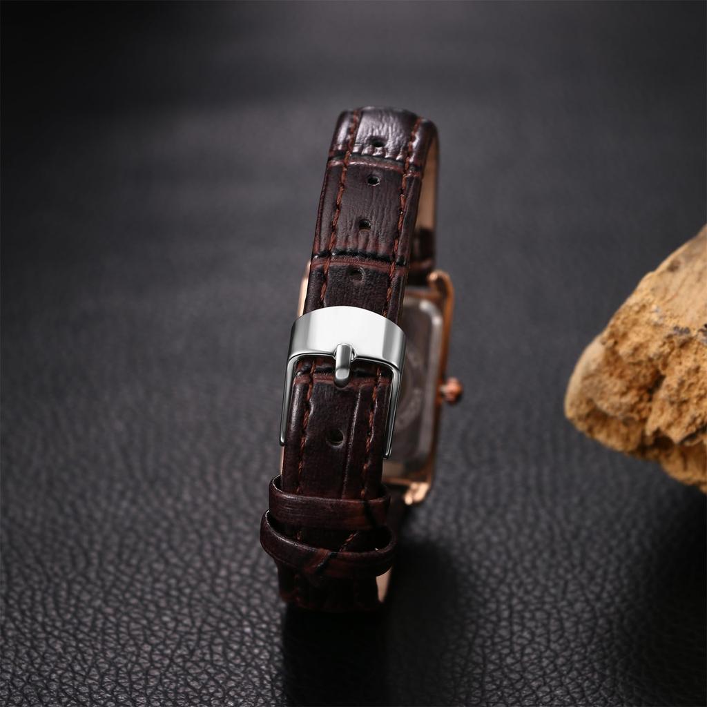 Cute Analog Watch with Roman Alphabet Leather Commuter Perfect for White or as a Gift for Her Women's Display Waterproof, Square, Strap, Watch,