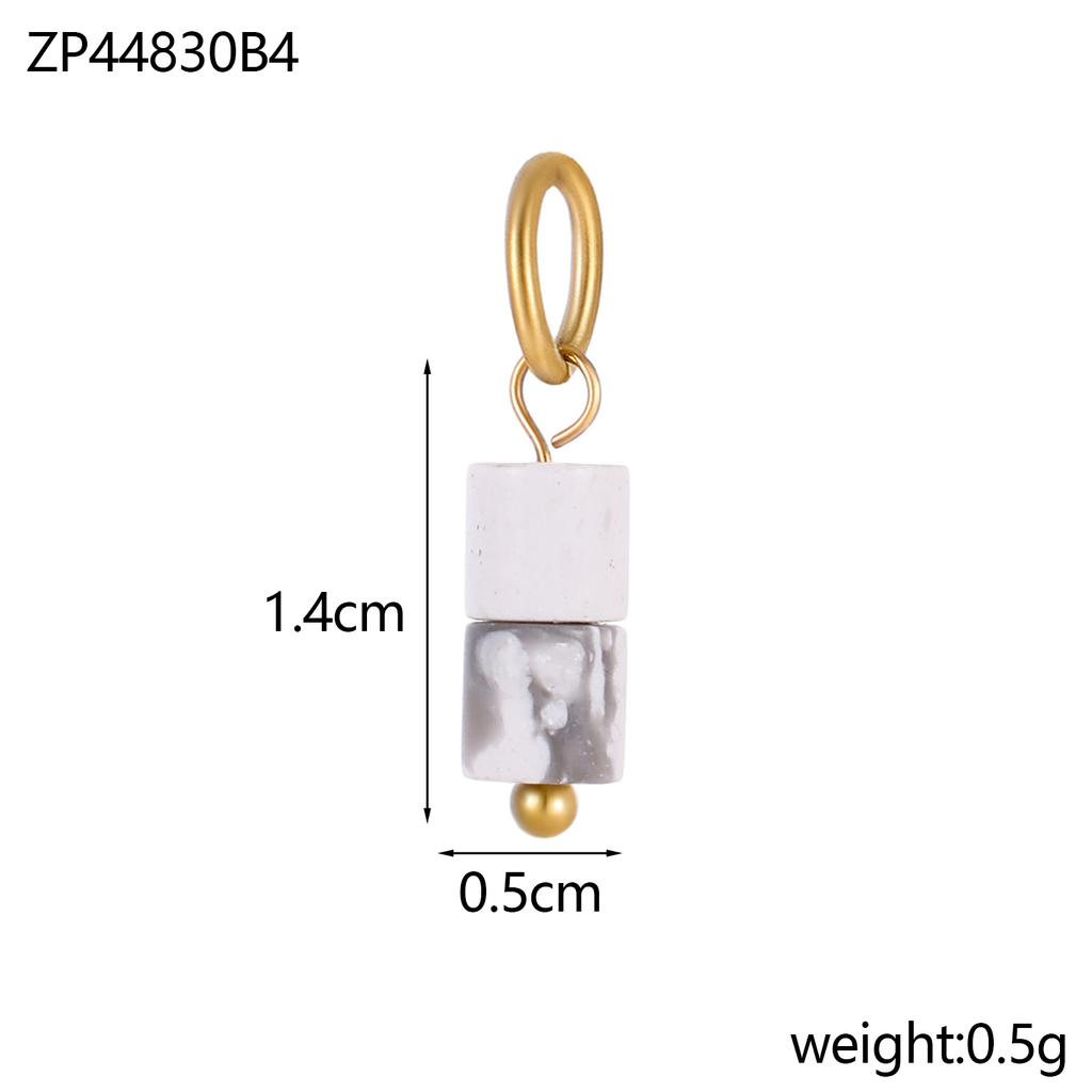 Trend Colorful Handmade Natural Stone DIY Necklace Charm Pendant 18K Gold Plated Stainless Steel Accessories Fashion Jewelry