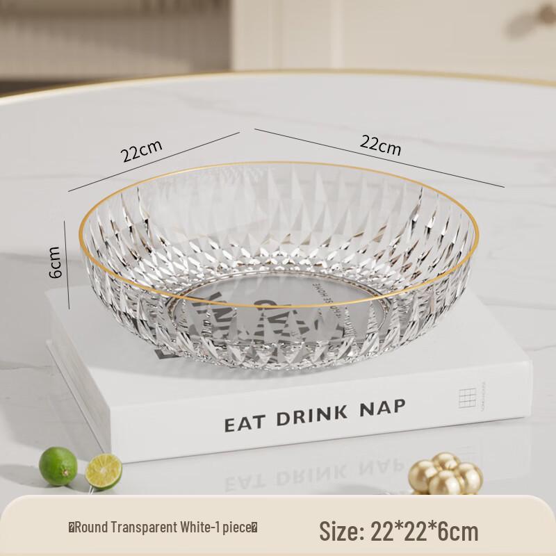 Zhaoran Round White Gold Edge Fruit Plate