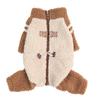 Thick Fleece Dog Cat Four-Legged Hoodie With Zipper Warm Winter Pet Outfit Small Medium Large Breeds