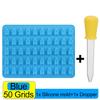 100/50x Gummy Bear Mold with Dropper Silicone Chocolate Mold Fondant Chocolate Candy Maker Moulds DIY Baking Decorating Tools