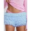 Lotus Leaf Edge Sexy Low Waist Shorts Pure Color Ruffles Sexy Low Waisted Shorts