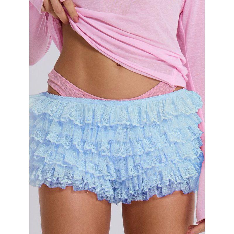 Lotus Leaf Edge Sexy Low Waist Shorts Pure Color Ruffles Sexy Low Waisted Shorts