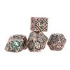 7pcs Board Game Dice Set Solid Metal Portable Engraved Funny Polyhedral Dice for Party