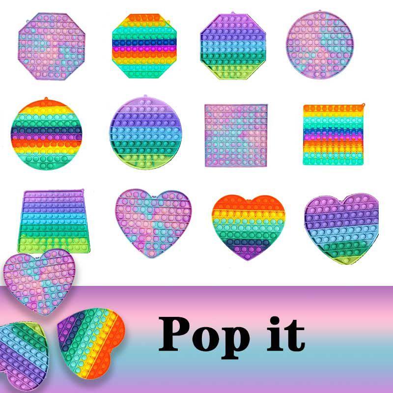 Big Pop It Fidget Toy Bunte Seifenblasen Sensorisches Quetschspielzeug Stressabbau für Kinder