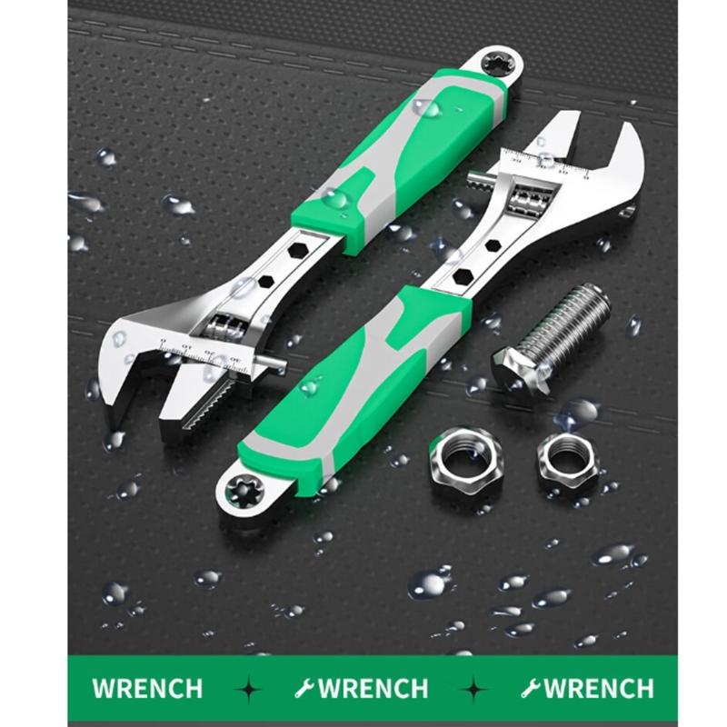 Adjustable Wrench Multifunctional Double Purpose Adjustable Wrench 8/10/12Inch Household Open Bathroom Pipe Adjustable