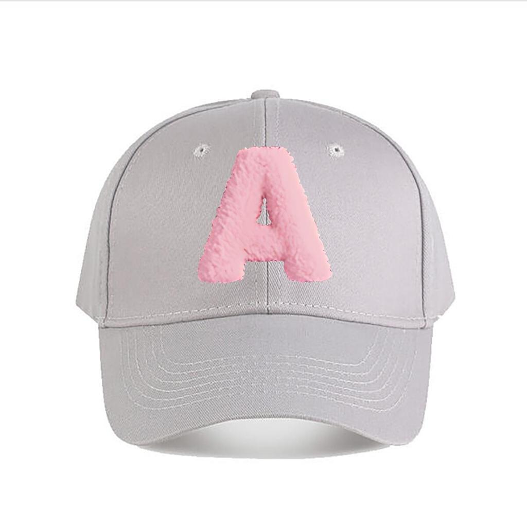 Pink Plush Letter A Home Decor Baseball Cap Fashion Unisex Sunhat Womens Outdoor Sports Snapback Cap