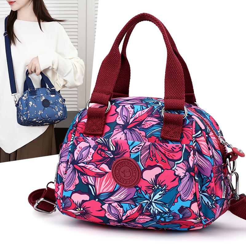 Women's Printed Shoulder Bag Water-Repellent Nylon Handbag