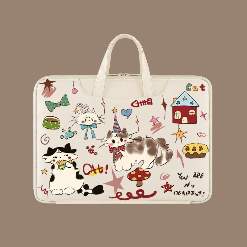 Cute Cartoon Animal Laptop Handbag Waterproof Shockproof Notebook Sleeve Bag Fits 13.3-16 Inch Carry Bag Attach To Luggage