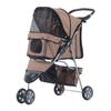 3 Wheel Pet Stroller for Small and Miniature Dogs, Brown