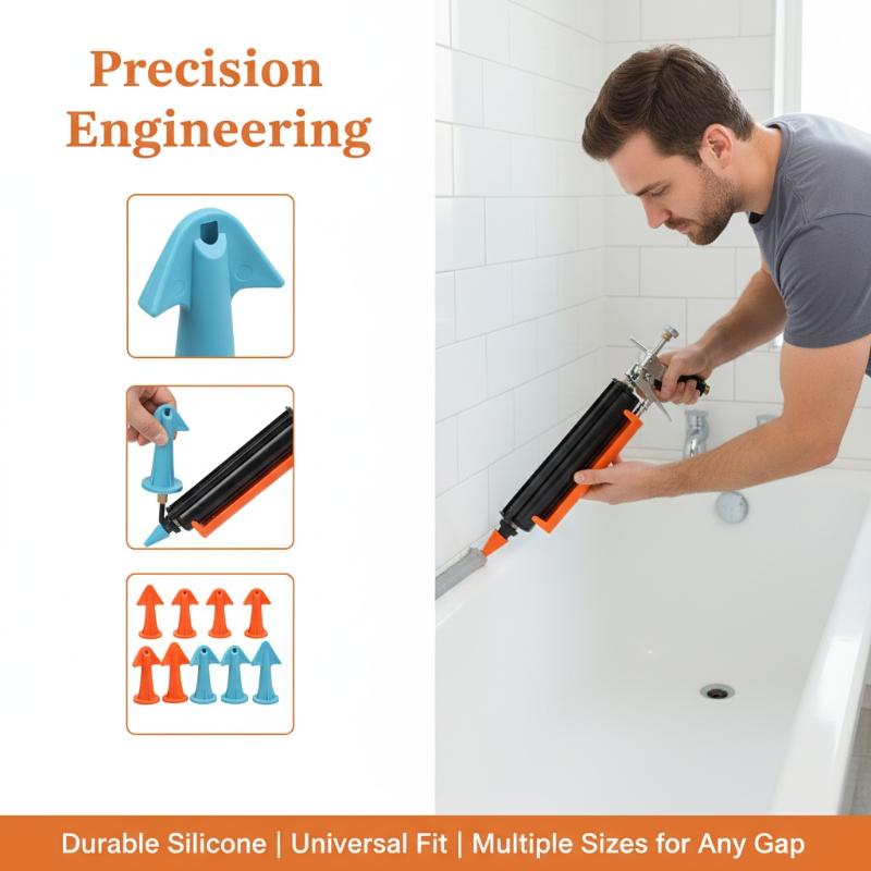 Silicone Sealant Nozzle Scraper Flexible Caulk Finisher Tool for Home Floor Gap Repair Reusable Spreader for Wall Tile Joints