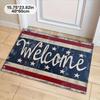 Holiday Christmas Gift: a Rug with a Blue, White, And Red Striped Star Pattern, Suitable for Home Decor. It Can Be Used As a Welcome Mat