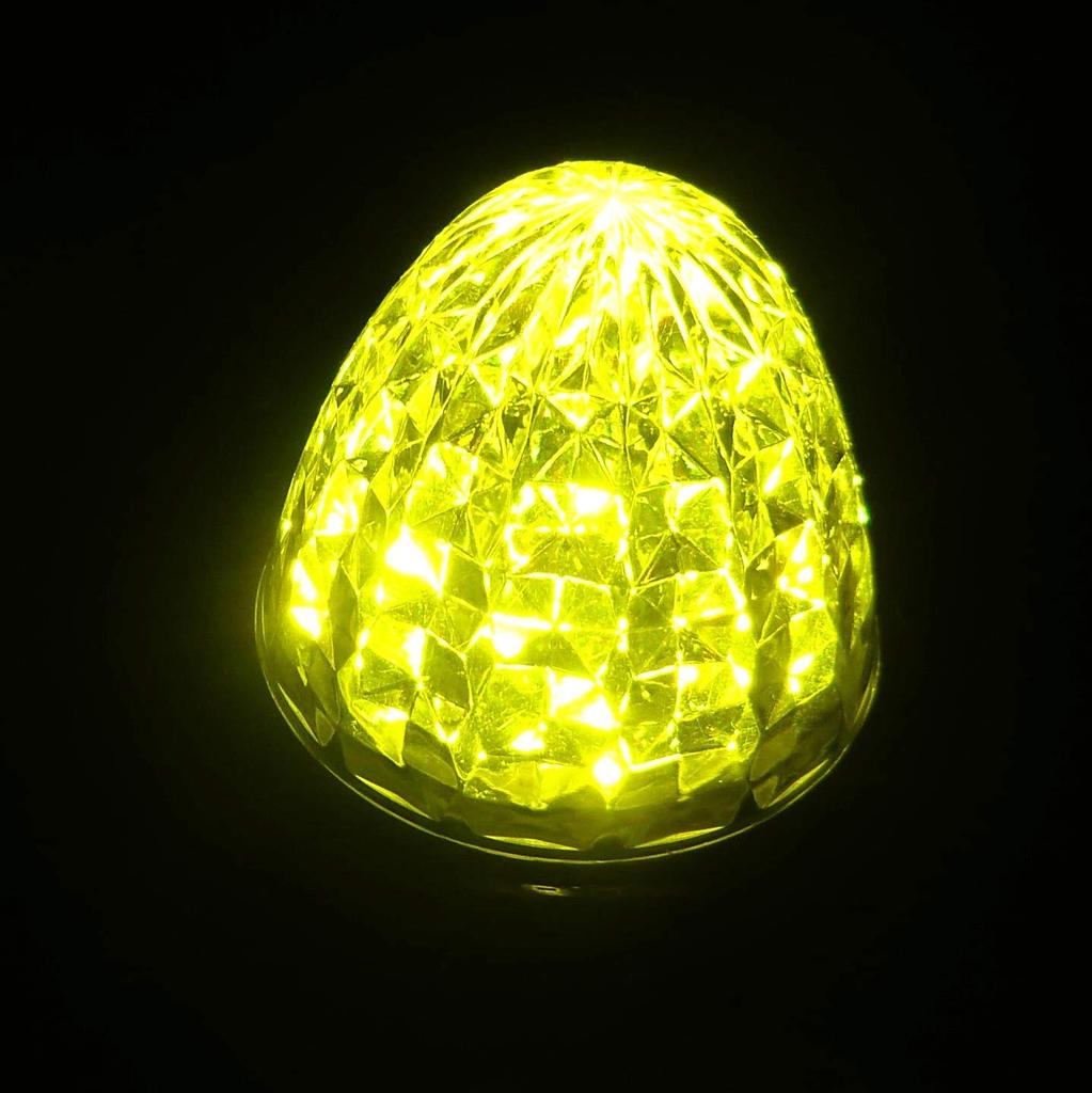 24V LED Marker Lamp Side Marker Plated Ring Truck Supplies Set of 2 (Yellow)