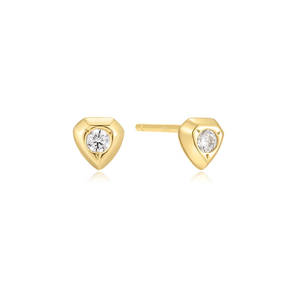 Ania Haie Gold Sparkling Shield Stud 925 Silver Earrings E067-03G