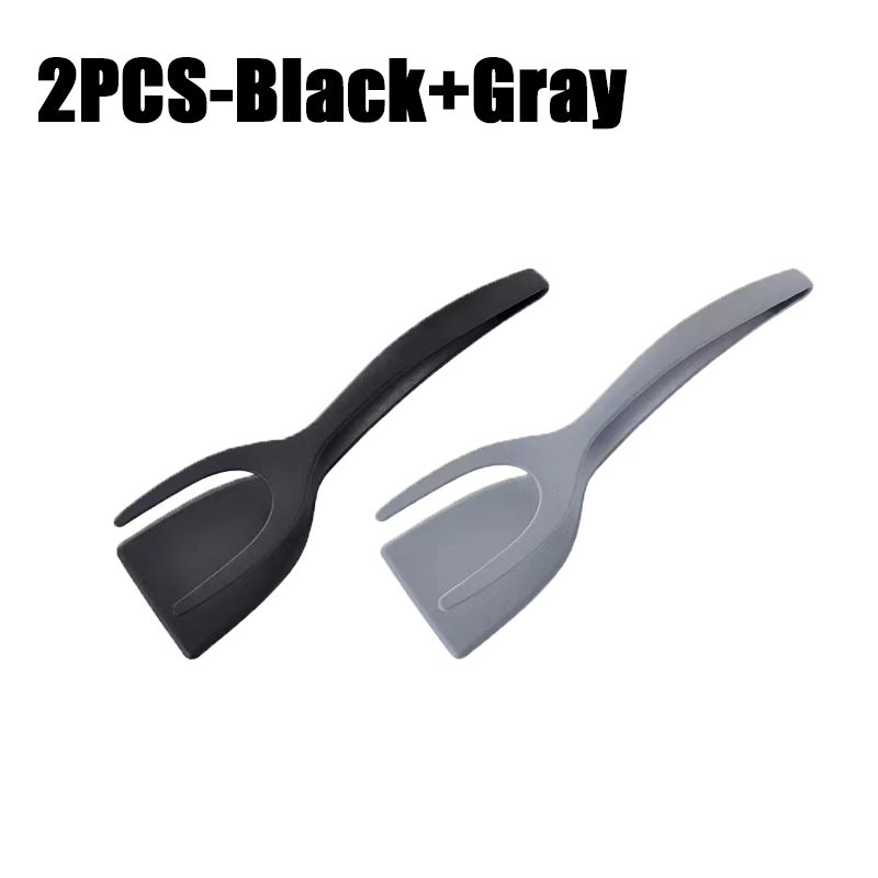 2 in1 Silicone Clip Spatula for Frying Steak Pancakes Toast Omelette Tongs Silicone Omelet Spatula Flip Shovel Kitchen Tool