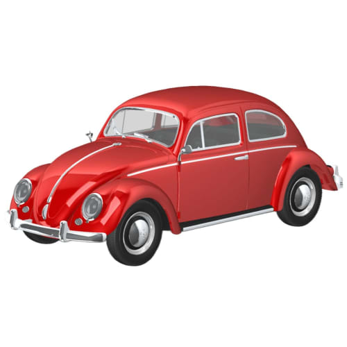 Aoshima Bunka Kyozai 1/32 Scale Rakupla Snap Kit No. 20-RR Volkswagen Beetle Ruby Red Pre-Colored Plastic Model Kit (Automobile)