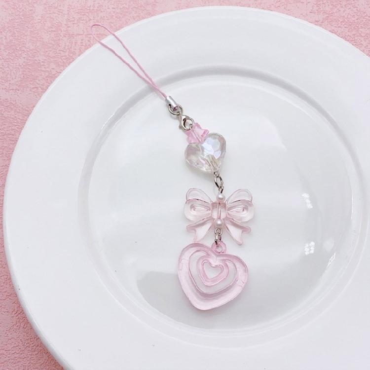 Elegant Beaded Keychain Acrylic Alloy Phone Charm Colorful Keyring Unique Bag Charm Fashionable Key Chain Accessory