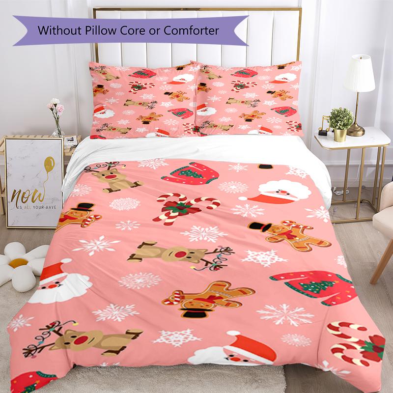 3pcs Christmas Bedding Set Duvet Cover Closure Includes 1 Duvet Cover & 2 Pillowcases, Soft and Comfortable for All Seasons.