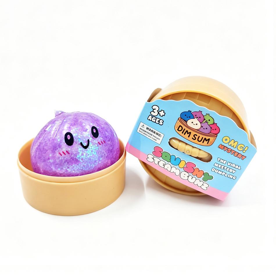Schlussverkauf!  Box Mini Dumpling Stressball mit Dampfgarer Bunter Squishy Brötchen Sensorisches Spielzeug zur Angstlinderung Kneten