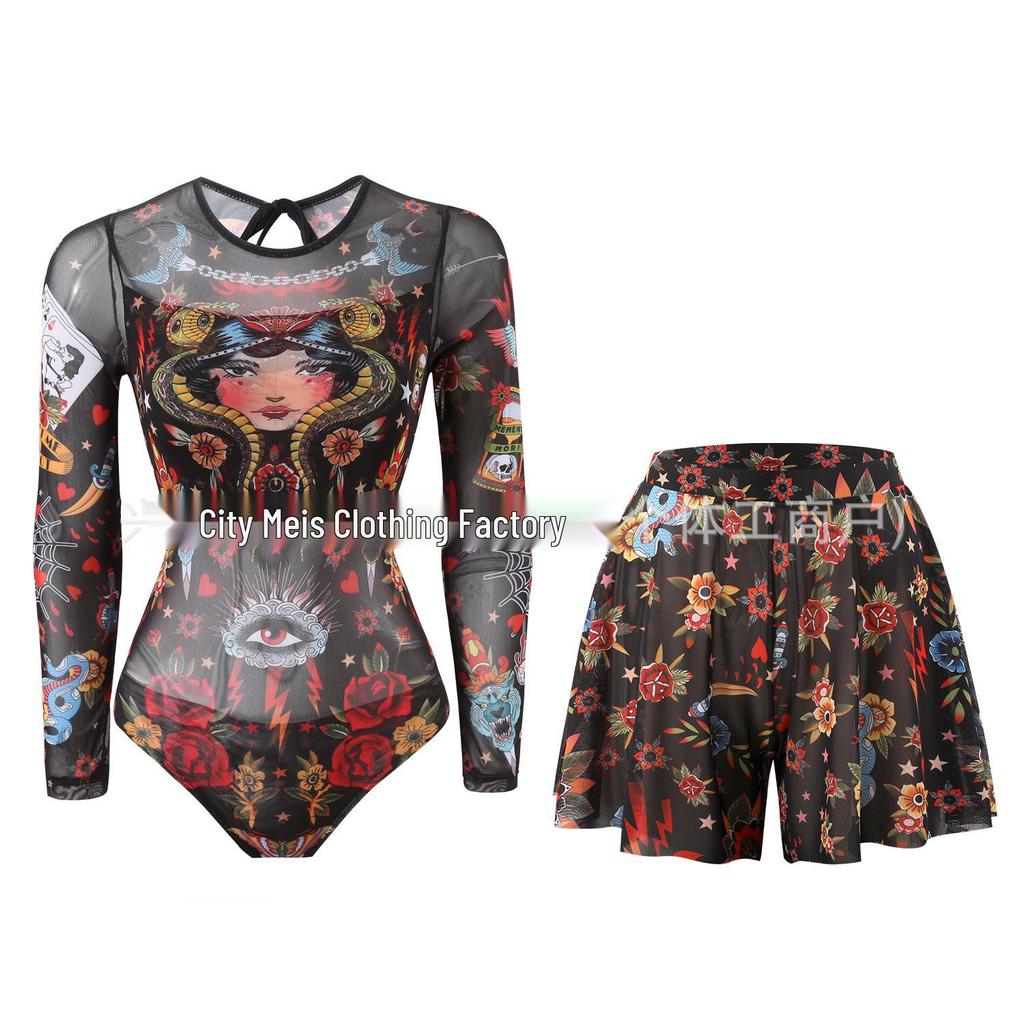 2025 Russian Long Sleeve Sun Protection Swimsuit Set