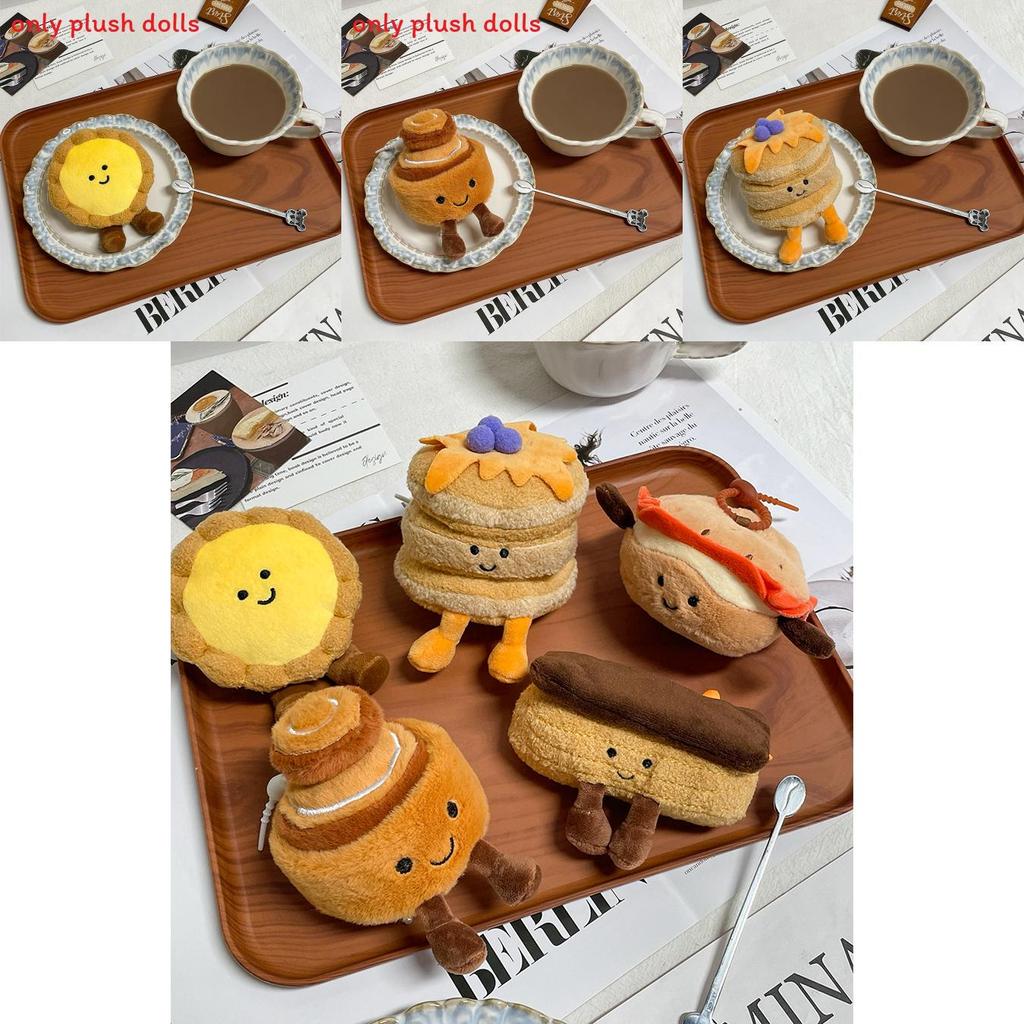 Egg Tarts Puffs Pancakes And Bagels Plush Pendants With Short Plush Filling For Kids And Adults