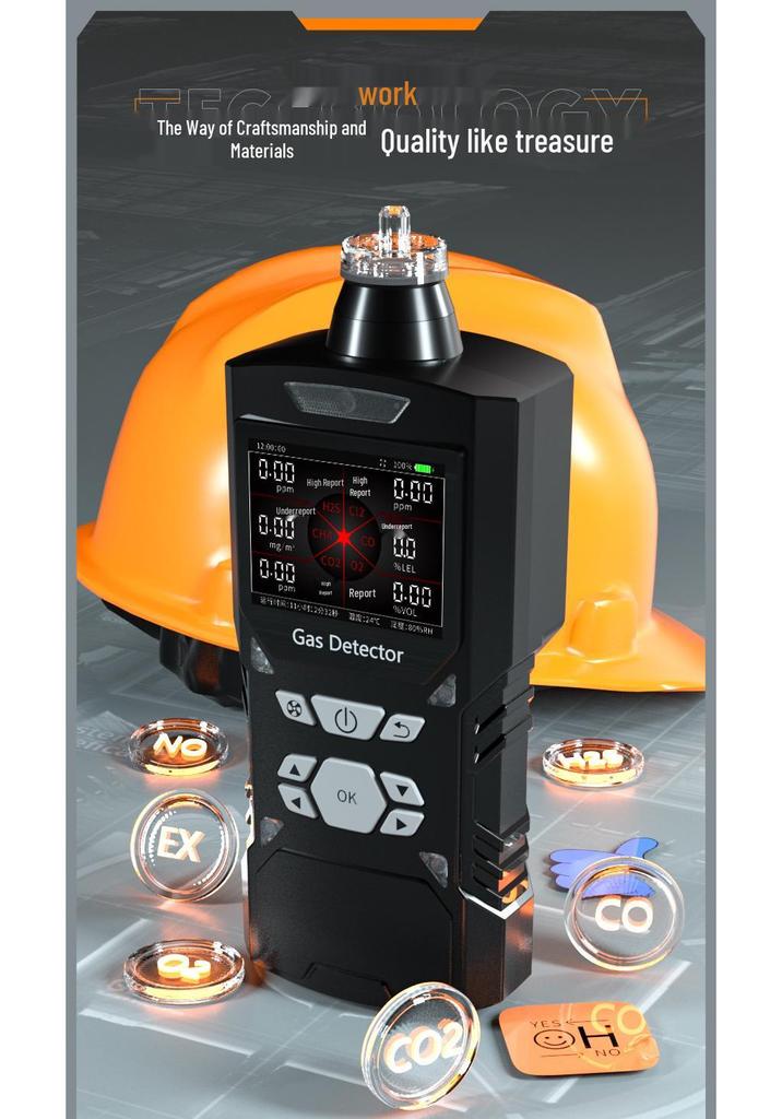 ZY-4X Portable Five-in-One Gas Detector with Oxygen and Ammonia Sensors