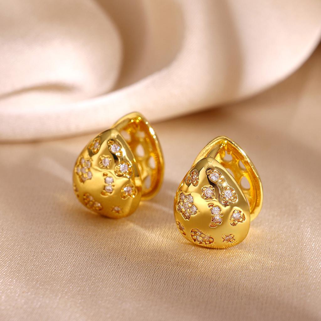 Starfish Drop Hoop Earrings For Women Gold Color Heart Cubic Zirconia Huggie Earring Delicate Beach Jewelry Her Gift Hoops