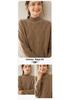 2024 Autumn/Winter Cashmere Sweater: Ladies' Half-High Neck, Wheat Ear Jacquard, Korean-Style Loose Slimming Knitwear